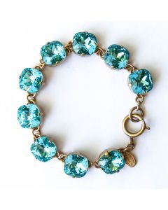 Catherine Popesco Large Stone Crystal Bracelet - Electric Blue and Gold