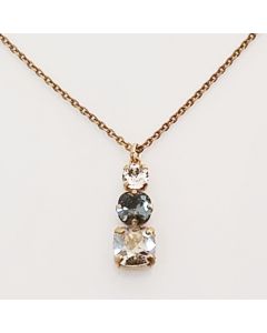 Catherine Popesco 3 Stone Crystal Pendant Necklace - Shade & Black Diamond