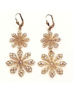 Catherine Popesco Double Snowflake Crystal Earrings
