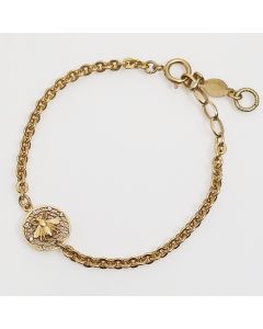 Catherine Popesco Small Round Crystal Filigree Mesh Bee Bracelet