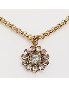 Catherine Popesco Shade & Gold Round Crystal Pendant Necklace