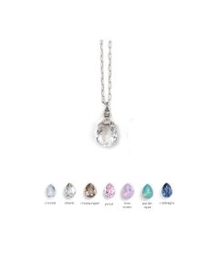 Catherine Popesco Teardrop Crystal Necklace - Assorted Colors in Gold or Silver