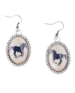 Angelz Design Rodeo Queen Jewelry Crystal Horse Silhouette Earrings