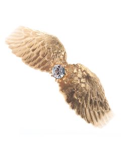 Barbosa Jewelry 24K Gold Plated Wings Crystal Cuff Bracelet