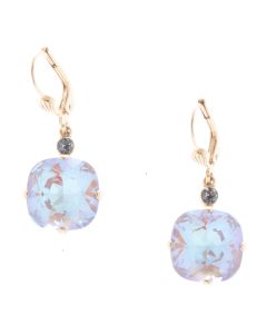 Catherine Popesco 12mm Large Stone Crystal Earrings - Cappuccino