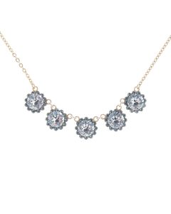 Catherine Popesco 5 Stone Crystal Flower Necklace - Assorted Colors