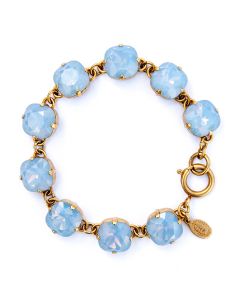 Large Stone Crystal Bracelet - Air Blue and Gold - Catherine Popesco