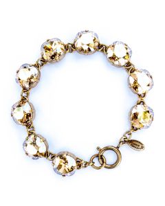 Catherine Popesco Large Stone Crystal Bracelet - Champagne and Gold