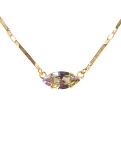 Catherine Popesco Clear Crystal Marquis Pendant Gold Necklace LV-1194G