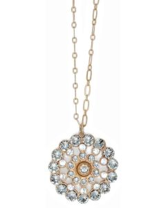 Catherine Popesco Crystal and Black Diamond Medallion Pendant Necklace