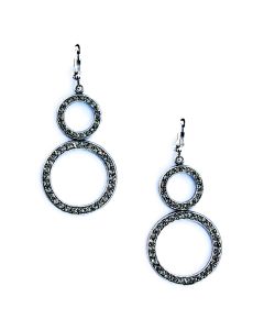 Catherine Popesco Black Diamond Double Circle Crystal Earrings