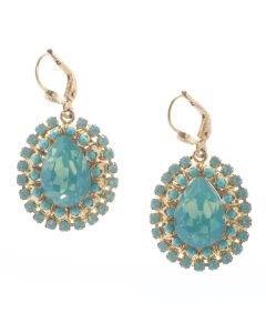 Catherine Popesco Fancy Teardrop Crystal Earrings - Pacific Opal