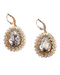 Catherine Popesco Fancy Teardrop Shade Crystal Earrings