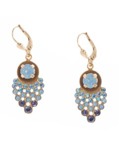 Catherine Popesco Gold Amelie Pave Crystal Earrings - Air Blue Opal