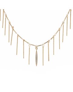 Catherine Popesco Gold Fringe Necklace with Tiny Crystals