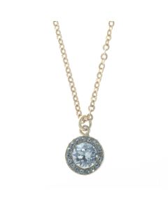 Catherine Popesco Gold Petite Round Rhinestone Pendant Necklace