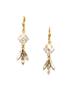 Catherine Popesco Gold Square and Marquise Shade Crystal Earrings