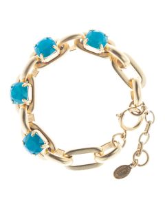 Catherine Popesco Heavy Link 4 Stone Crystal Bracelet - Assorted Colors
