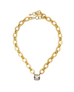 Catherine Popesco Jumbo Shade and Gold Thick Chain Necklace
