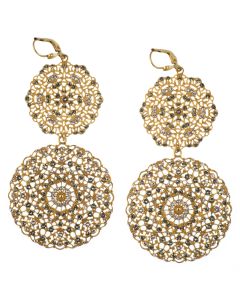 Catherine Popesco Large Round Gold Double Filigree Earrings