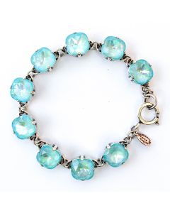 Catherine Popesco Large Stone Crystal Bracelet - Blue Lagoon and Silver