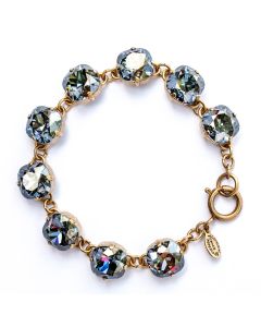Catherine Popesco Large Stone Crystal Bracelet - Blue Shade and Gold