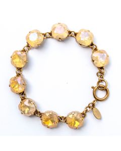 Catherine Popesco Large Stone Crystal Bracelet - Pink Champagne and Gold