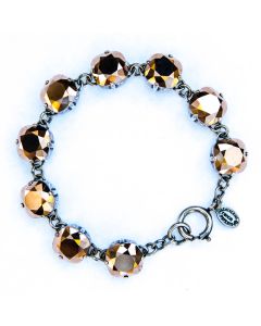 Catherine Popesco Large Stone Crystal Bracelet - Rosegold and Silver