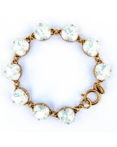 Catherine Popesco Large Stone Crystal Bracelet - White Opal and Gold