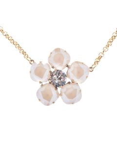 Catherine Popesco Large Stone Crystal Flower Necklace - Ivory Cream