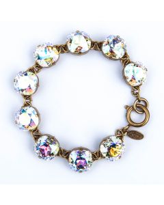 Large Stone Crystal Bracelet - Crystal AB and Gold - Catherine Popesco