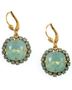 Catherine Popesco Large Stone Earrings With Crystals - Pacific Opal 