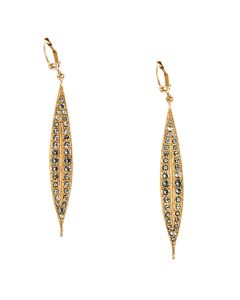 Catherine Popesco Long Spear Earrings - Black Diamond Crystals