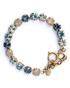 Catherine Popesco Multi Color Crystal Bracelet - Midnight Blue and Aqua in Gold