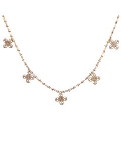 Catherine Popesco Multi Petal Crystal Flower Charm Necklace