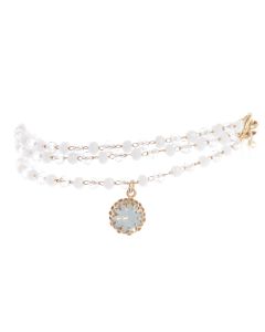 Catherine Popesco Multi Strand Crystal Beaded Bracelet - White Opal