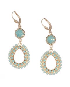Catherine Popesco Open Teardrop with Top Crystal Earrings - Pacific Opal