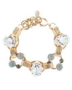 Catherine Popesco Oval Stone Ornate Bracelet with Crystals - Shade Opal