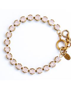 Catherine Popesco Small Stone Crystal Bracelet - Rosewater Pink and Gold