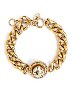 Catherine Popesco Large Stone in Round Crystal Bracelet - Assorted Colors