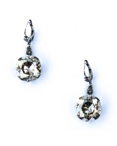 Catherine Popesco Large Stone Crystal Earrings - Shade and Silver