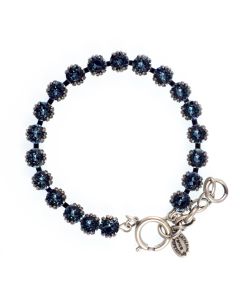 Catherine Popesco Small Stone Crystal Bracelet - Midnight and Silver