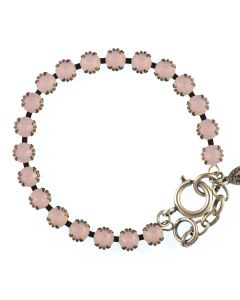 Catherine Popesco Small Stone Crystal Bracelet - Rosewater Pink and Silver