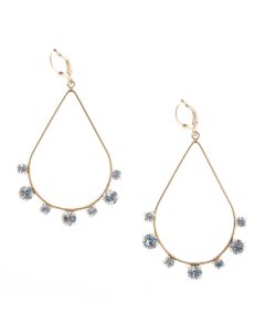 Catherine Popesco Teardrop Hoop Crystal Earrings