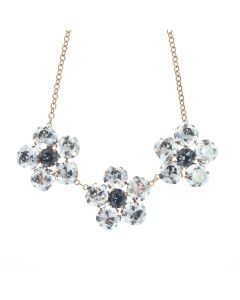 Catherine Popesco Triple Crystal Flower Pendant Necklace 