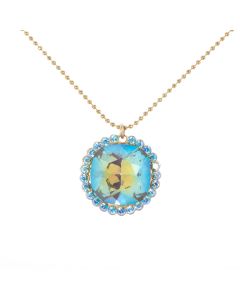 Catherine Popesco Ultra Coco & Aqua AB Crystal Pendant Necklace