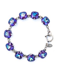 Catherine Popesco Large Stone Crystal Bracelet - Ultra Purple and Silver