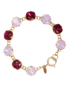 Catherine Popesco Large Stone Crystal Bracelet - Pink Fuchsia & Rosewater Combo