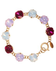 Catherine Popesco Valentine Special Edition Large Stone Crystal Bracelet - Fuchsia Rosewater White Opal Combo