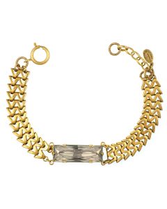 Catherine Popesco Zigzag Chain Rectangle Crystal Bracelet